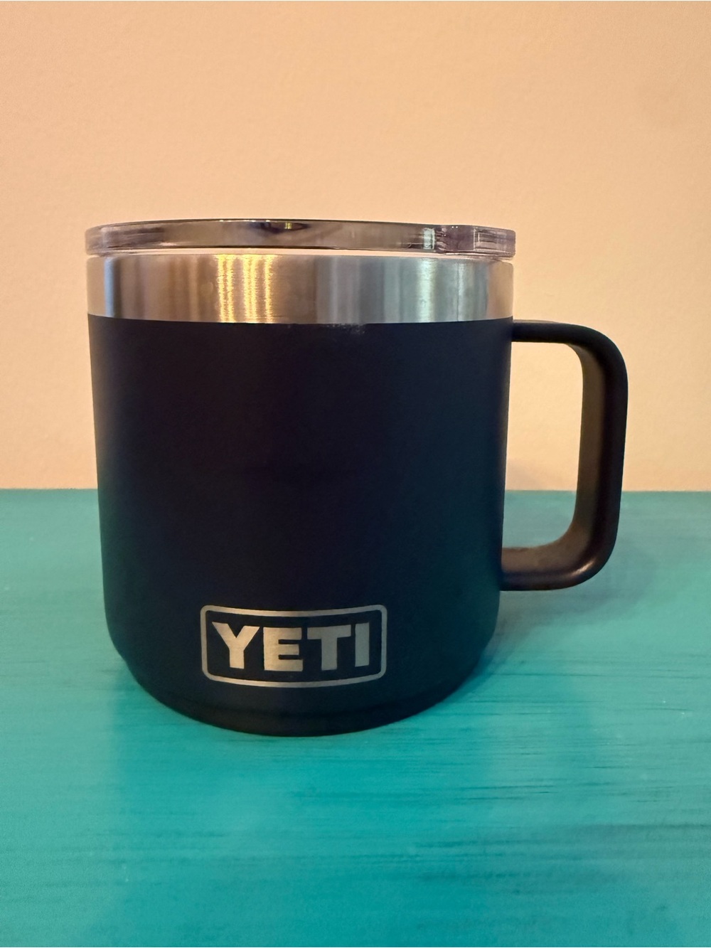 YETI Rambler 14 oz Mug Navy Blue Stainless Steel Insulated w/ MagSlider Lid